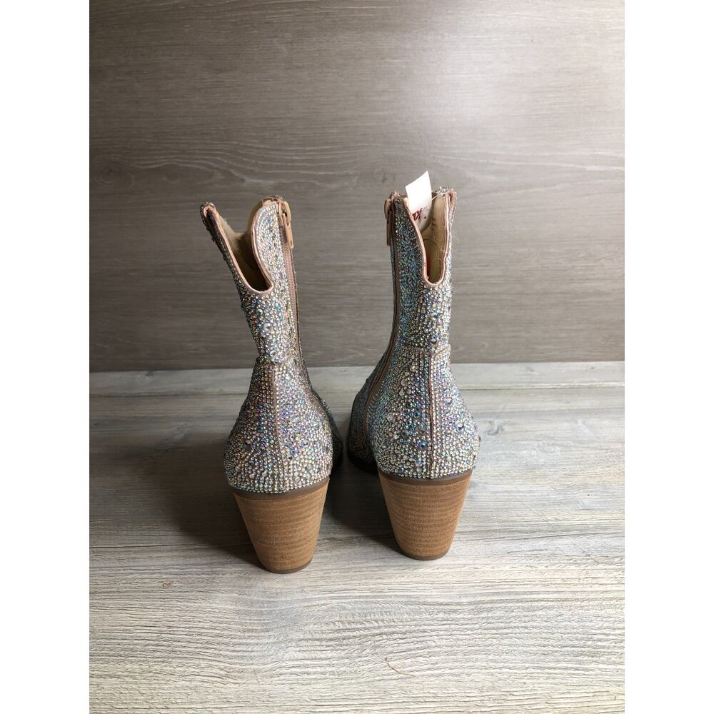 MATISSE SHAYNE AB RHINESTONE Western Zip Ankle Booties Shoe Sz 9.5 - Picture 4 of 8
